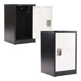 AdirOffice - Storage Locker 629-Series 24" H 1-Tier Steel Locker with Key Lock - Black Bidy/White Doors