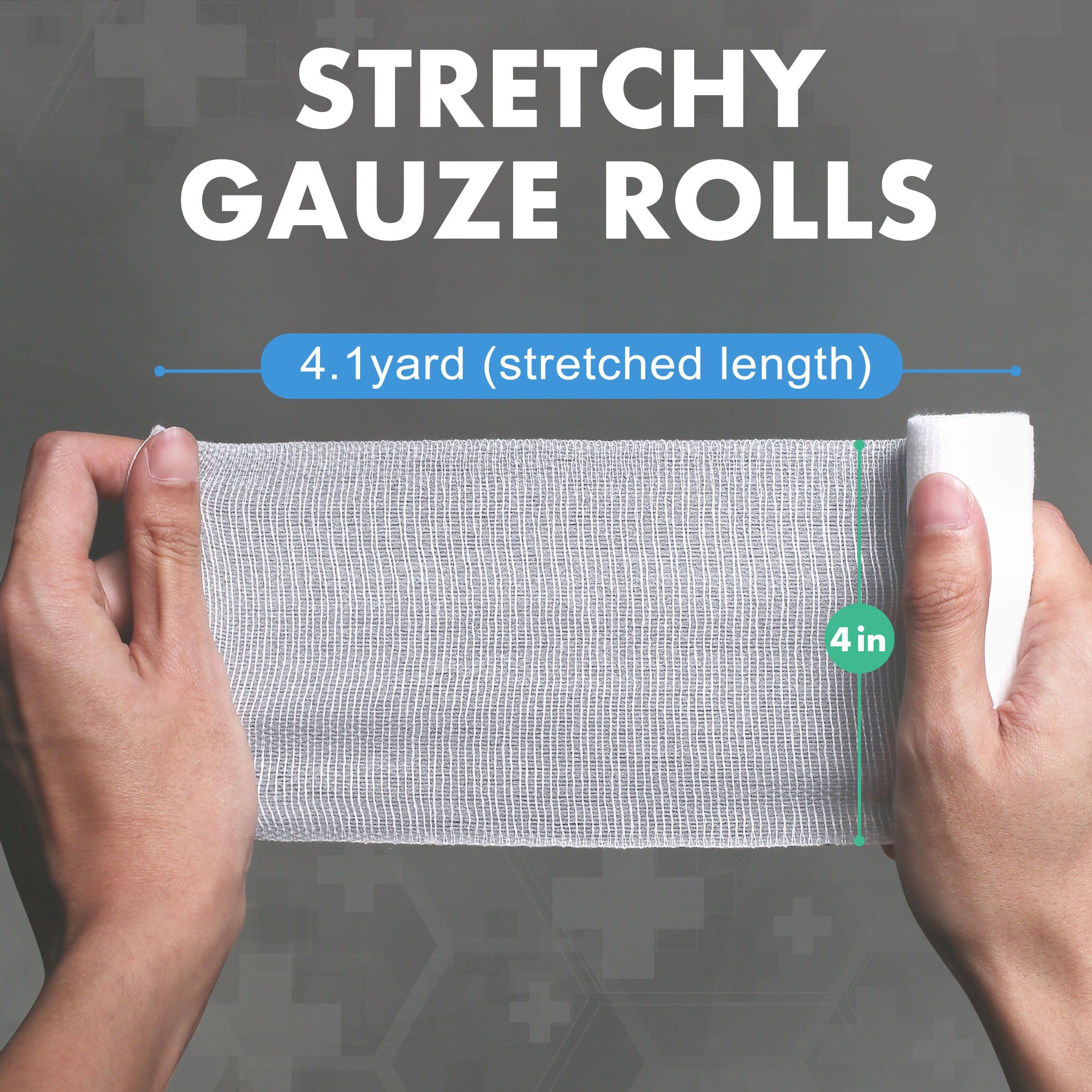 STRETCHY GAUZE ROLLS

4.1 yard (stretched length)

4 in