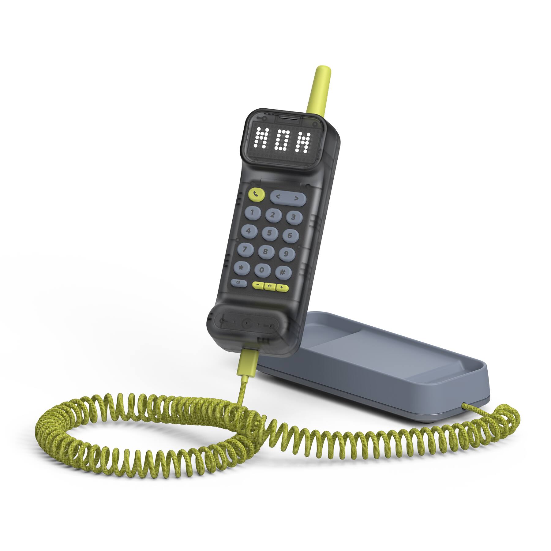 Front. Waffle - Home Screen-Free Wi-Fi Phone for Kids - Graphite Black.