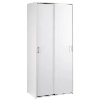 Front. Tvilum - Space Wardrobe with 2 Sliding Doors - White.