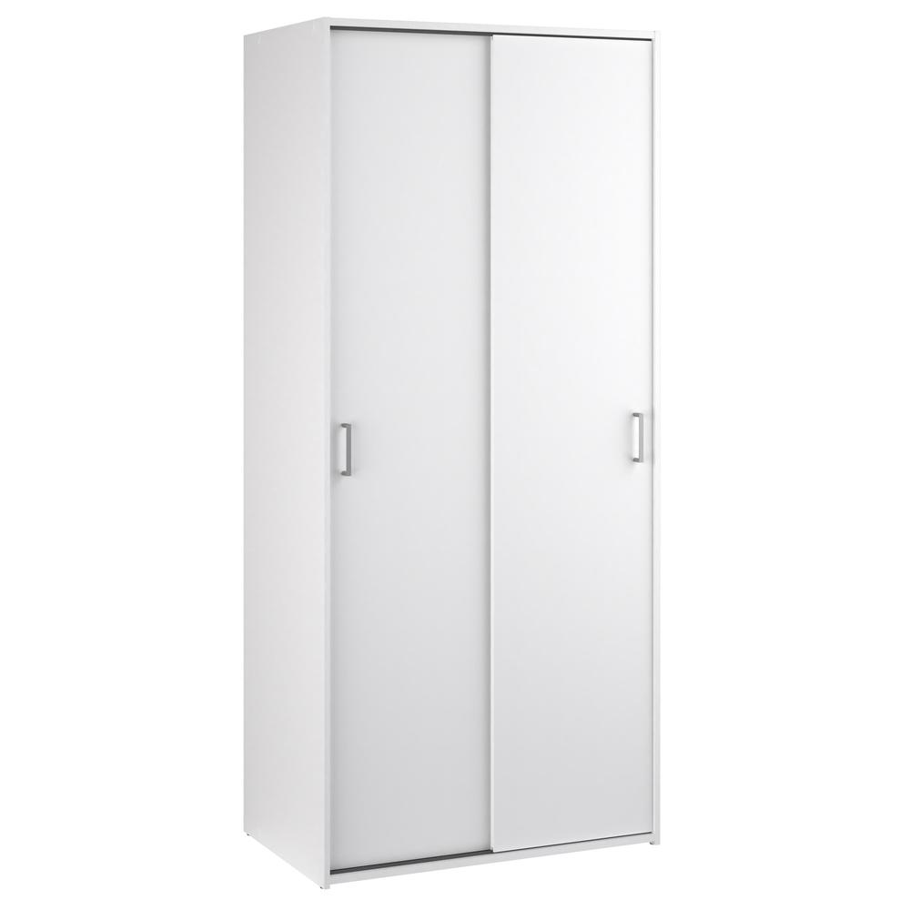Front. Tvilum - Space Wardrobe with 2 Sliding Doors - White.
