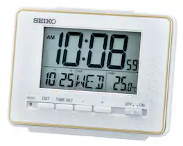 Seiko - 3" Easton Digital Everything Alarm Clock - White
