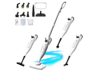 Rosewill - 11-in-1 Steam Mop, 260°F Handheld, 1200W, Detachable, Multi-Purpose - White