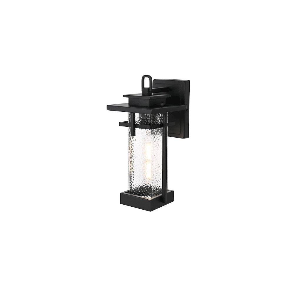 Angle. Elegant Lighting - Cambria 7 inch Outdoor Pendant in Black - Black.