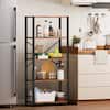 Front. Furnulem - 5 Layers Industrial Open Bookcase Book Shelf Organizer Unit for Living Room Home Office Bedroom - Brown.