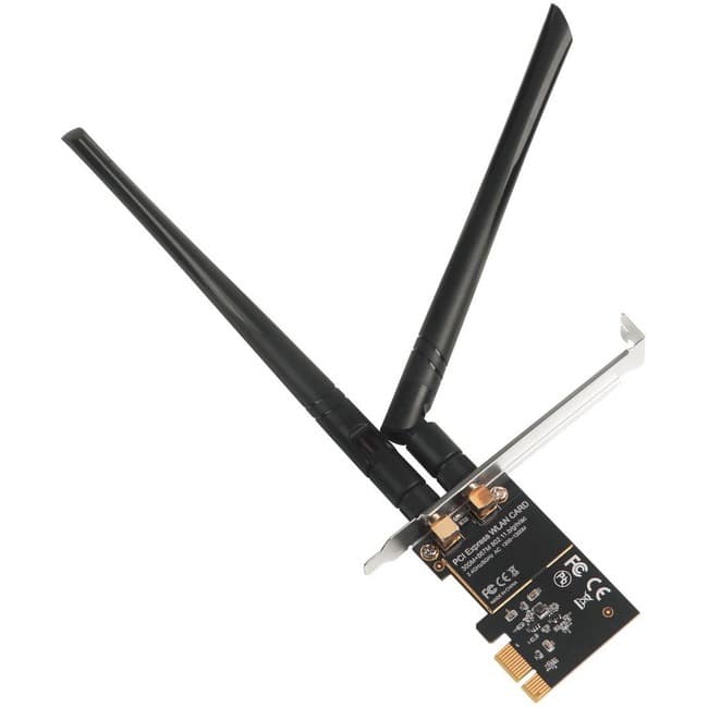 SIIG Inc - SIIG Wireless 2T2R Dual Band WiFi Ethernet PCIe Card - AC1200 - 1200Mbps High Speed Wi-Fi Data Rate - 867Mbps on 5G - Black