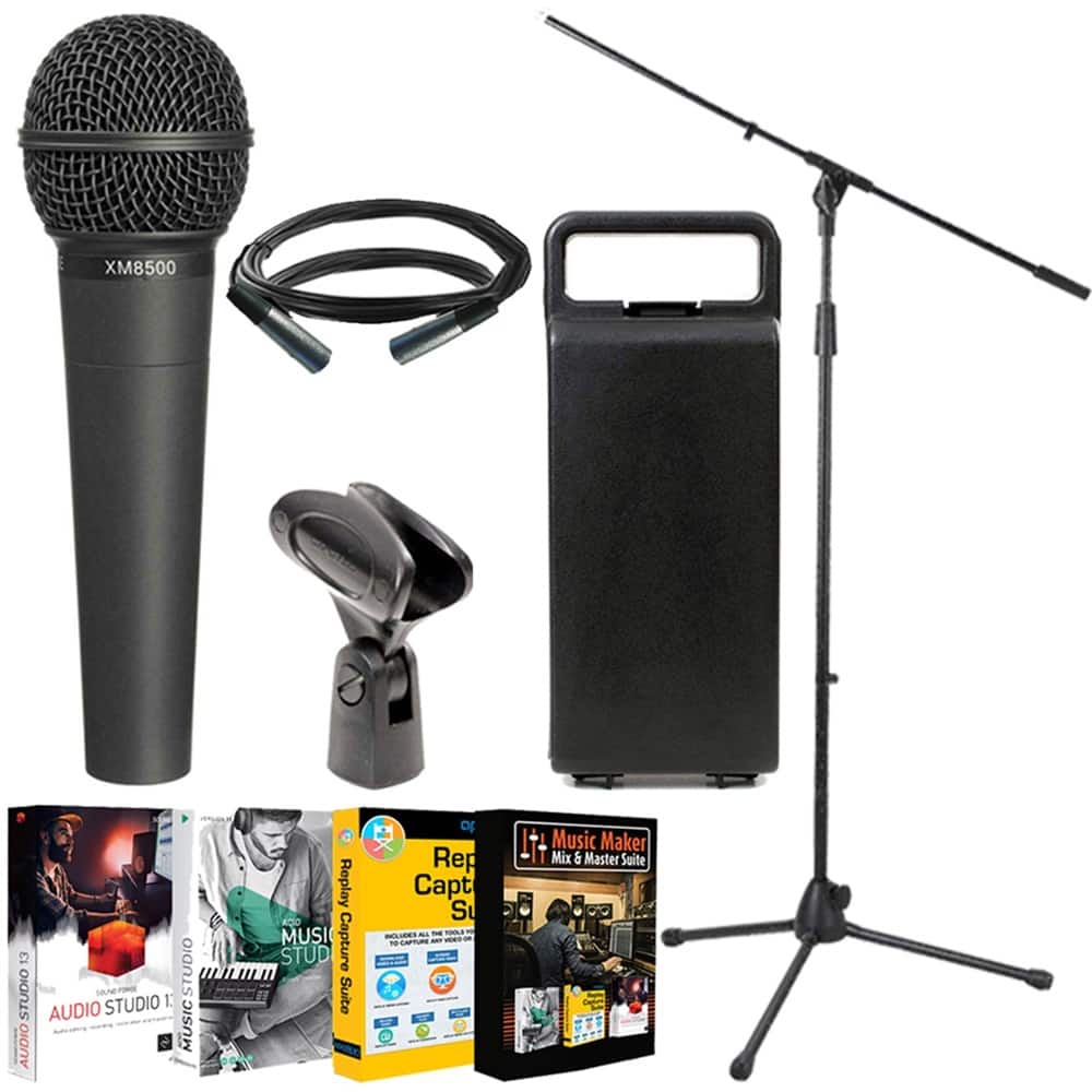 Behringer - XM8500 Ultravoice Dynamic Cardioid Vocal Microphone + Mic Stand Bundle - Black