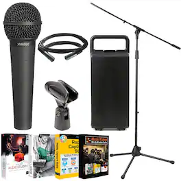 Behringer - XM8500 Ultravoice Dynamic Cardioid Vocal Microphone + Mic Stand Bundle - Black