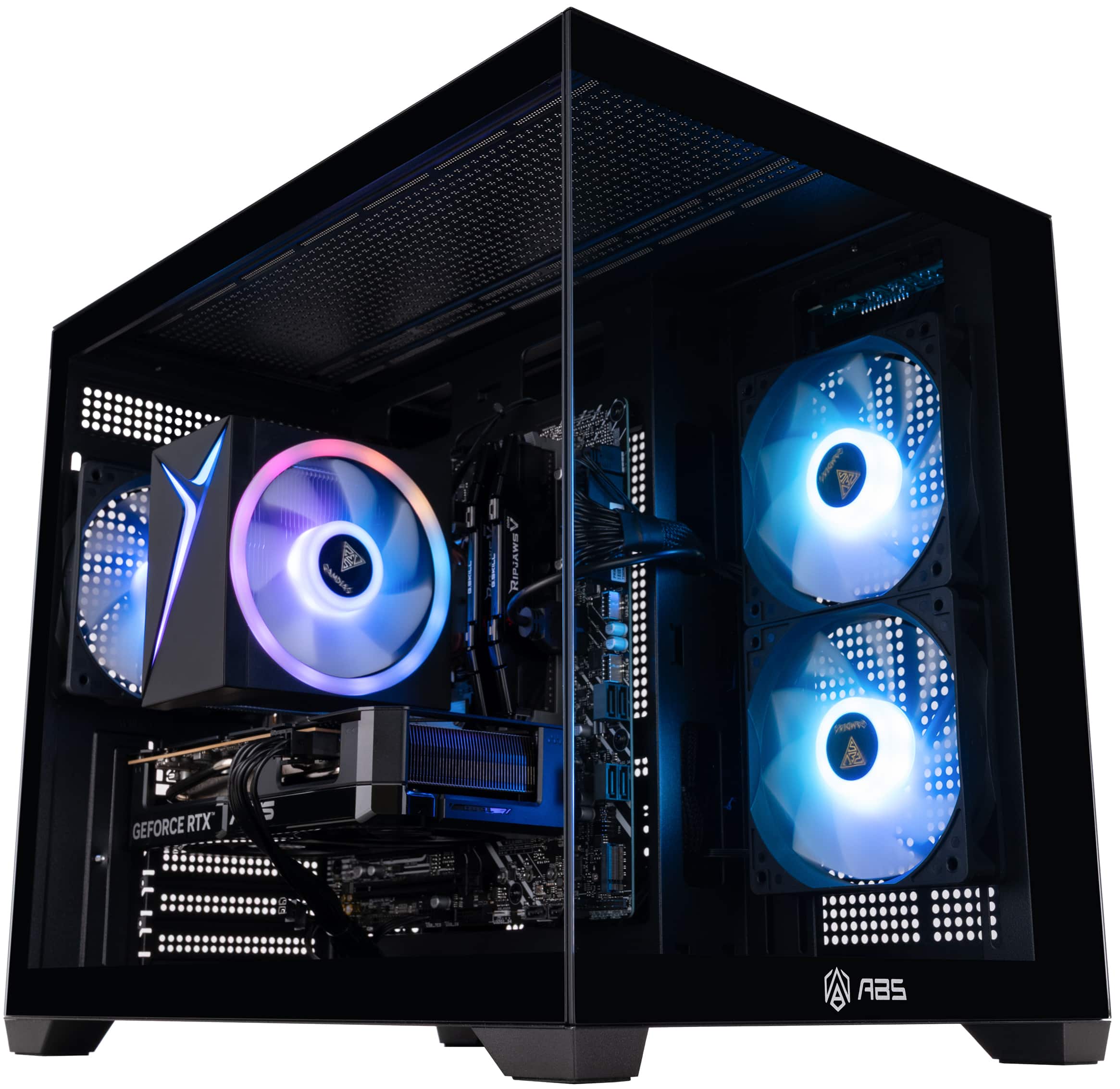 ADVANCED BATTLESTATIONS - ABS Flux II Aqua Gaming PC Powered by Asus - Windows 11 - Intel Core i5-14400F - RTX 5060 8GB - 32GB DDR4 - 1TB M.2 NVMe - Black