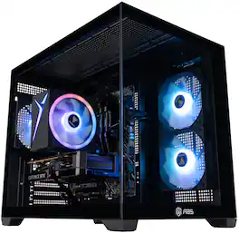 ADVANCED BATTLESTATIONS - ABS Flux II Aqua Gaming PC Powered by Asus - Windows 11 - Intel Core i5-14400F - RTX 5060 8GB - 32GB DDR4 - 1TB M.2 NVMe - Black