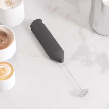 Front. Tooloton - Handheld Milk Frother, Mini Foam Maker for Coffee, Matcha and Hot Chocolate, Stand Not Included, Black - Black.