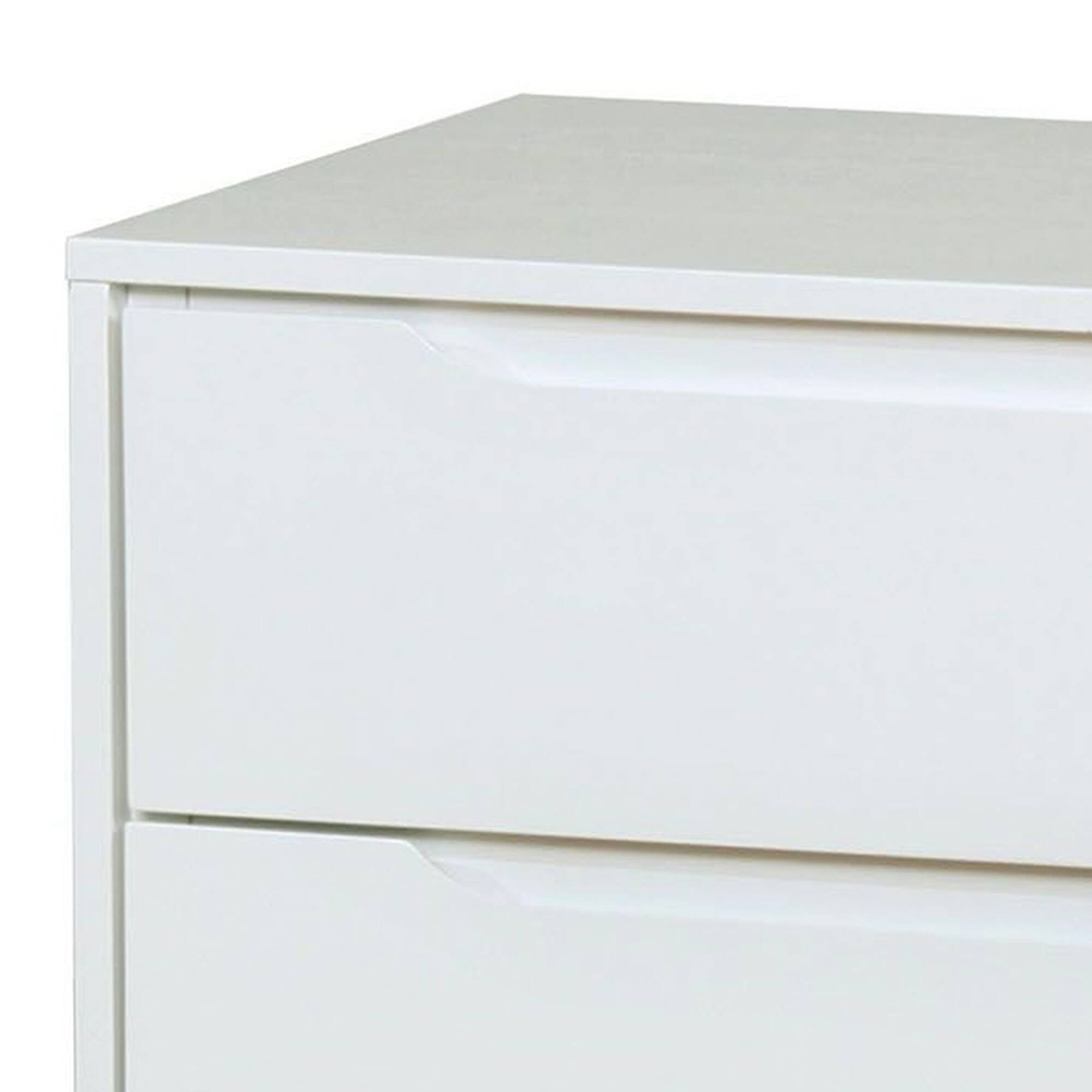 Alt View 1. Manhattan Lane - 2 Drawer Wooden Nightstand with Recessed Drawer Fronts - White.
