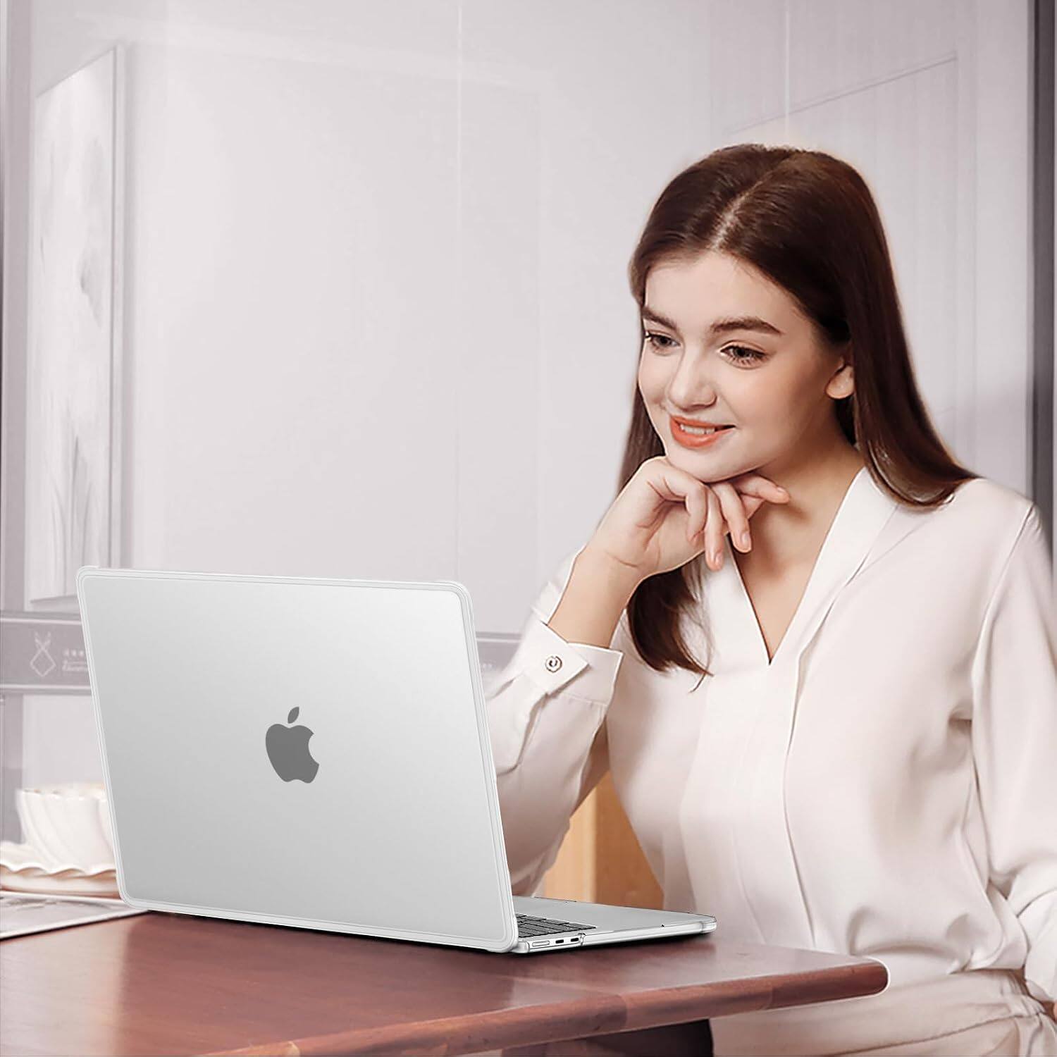 Alt View 3. mosiso - Case for MacBook Air 13 inch Case M5 M4 M3 M2 2026-2022 A3449 A3240 A3113 A2681,Anti-Crack Anti-Fingerprint Hard Shell - Matte Clear.