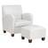 Angle. OSP Home Furnishings - Aiden Chair & Ottoman Faux Leather - Cream.
