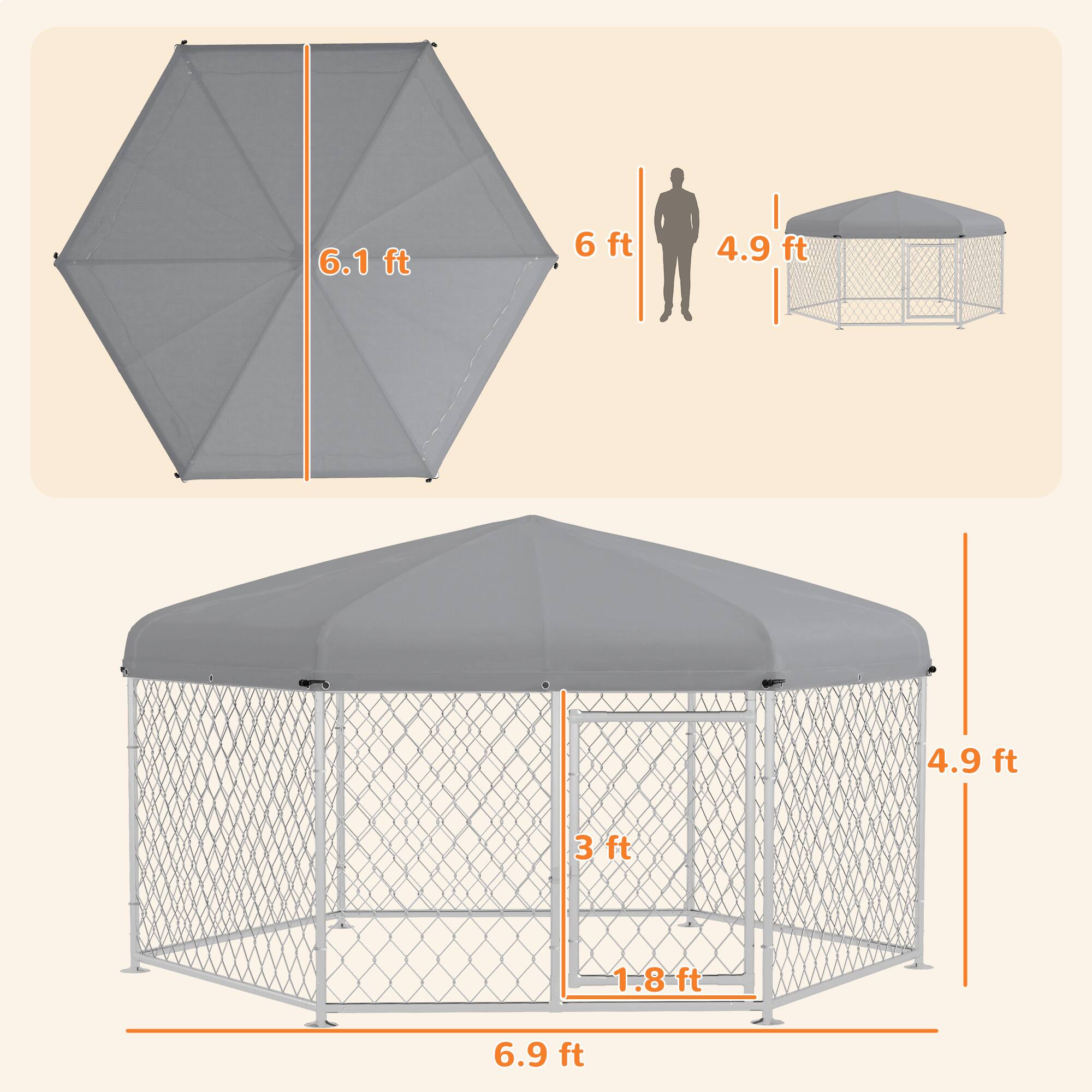 - 6.1 ft
- 6 ft
- 4.9 ft
- 4.9 ft
- 3 ft
- 1.8 ft
- 6.9 ft