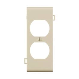 Leviton - 1 gang Thermoplastic Nylon Duplex Sectional End Wall Plate 1 pk - Light Almond