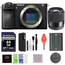 Sony - Alpha a6700 Mirrorless Camera Body Bundle with Sigma 30mm f/1.4 DC DN Lens + 64GB Memory Card + More