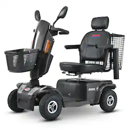 Loheer - S500 Heavy Duty Mobility Scooter Four Wheel Handicap Scooter for Seniors - Black