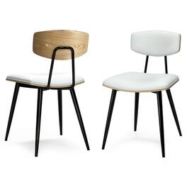 Simpli Home - Mavis Dining Chair (Set of 2) Vegan Faux Leather - White