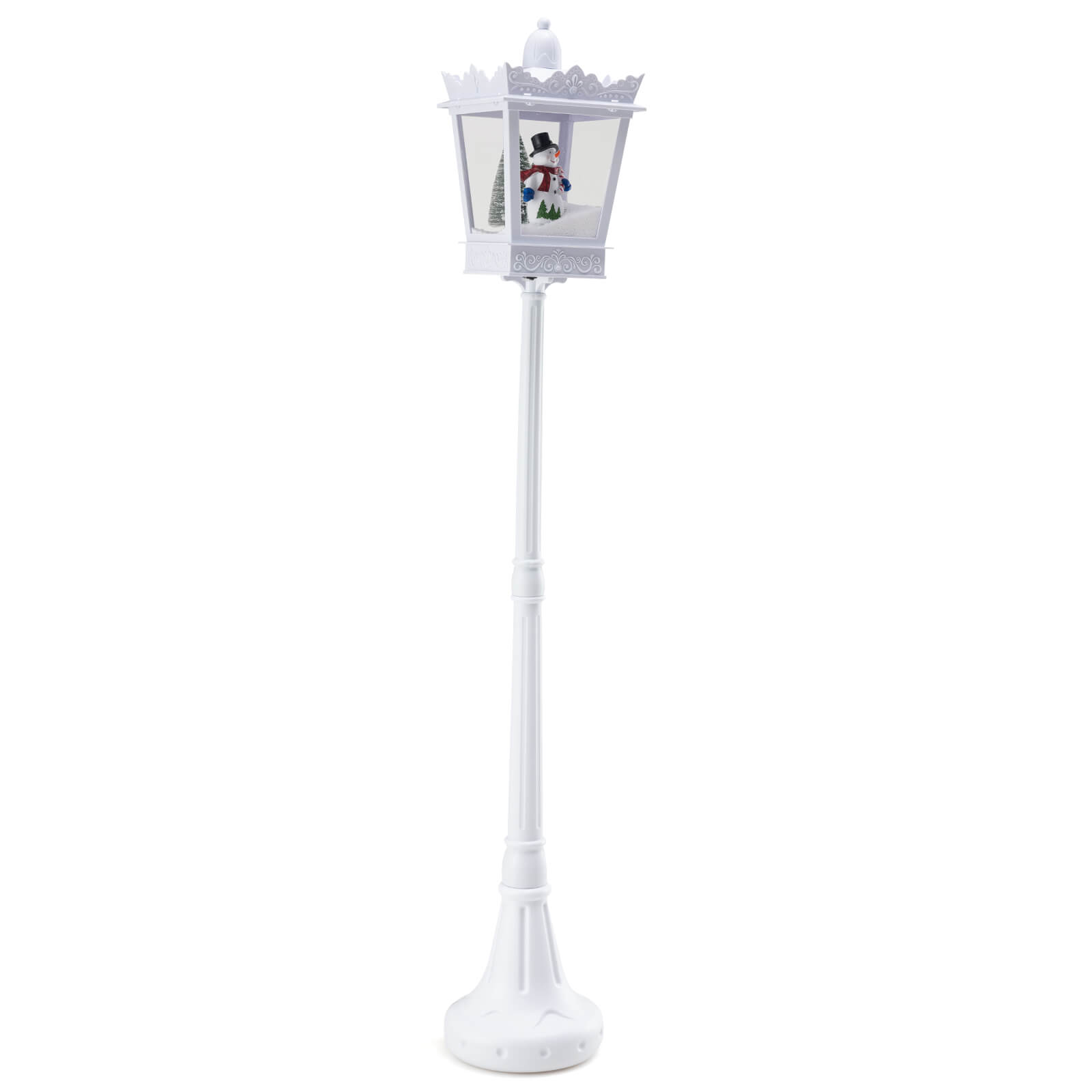 Alt View 10. Costway - Costway 8 ft Christmas Streetlight with Warm White LED Lights Snowy Effects Santa Scene - White.