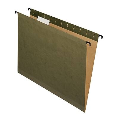 Front. Pendaflex - SureHook 5-Tab Hanging File Folders, Letter Size, 20/Box - Green.