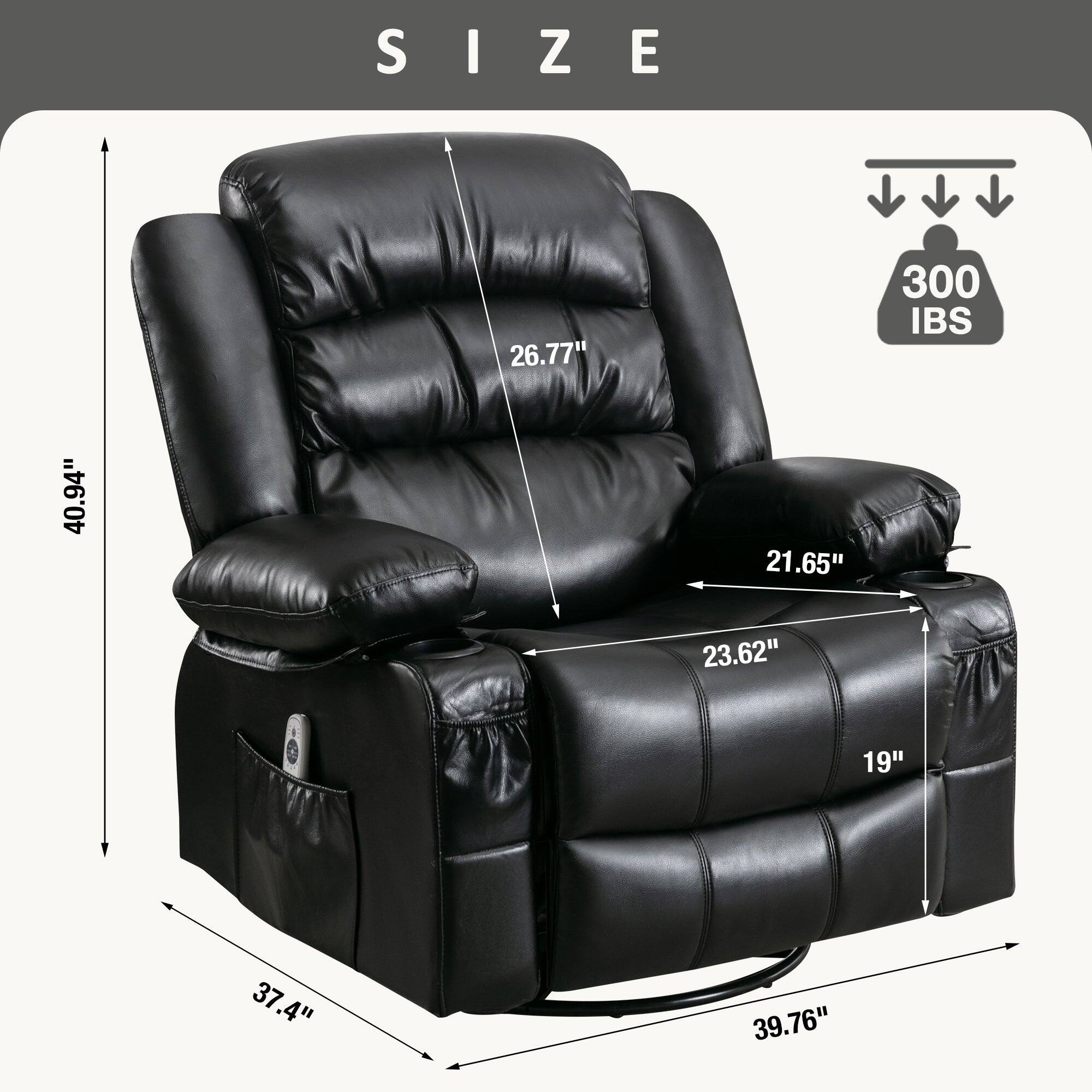 SIZE: 26.77" 21.65" 23.62" 19" 37.4" 39.76"
WEIGHT CAPACITY: 300 IBS
HEIGHT: 40.94"
