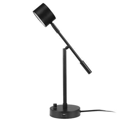 Front. Cedar Assembly - Electric 52889 West Led Integrated Desk Lamp Brass 200 Lumens Dimmer Rotary - Matte Black, Aristocrat Aristocrat (Black).