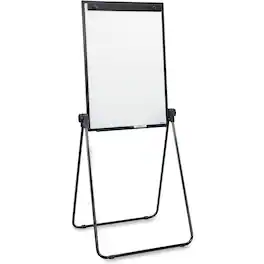 Lorell - 2sided DryErase Easel with FlipChart Clip 36" x 24" Melamine Surface Black Steel Frame