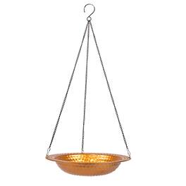 Sunnydaze - Iron Hanging Bird Bath or Feeder - 12 in - Copper