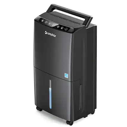 Front. Waykar - Waykar 34-Pint Capability ENERGY STAR High Humidity Dehumidifier with Smart Controls, Auto Swing for Bedroom - Black.