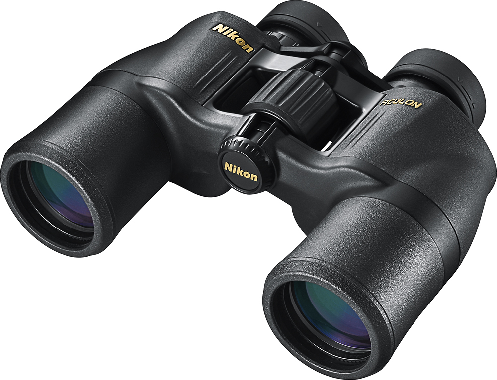 Angle View: Nikon - ACULON A211 8x42 Binoculars - Black