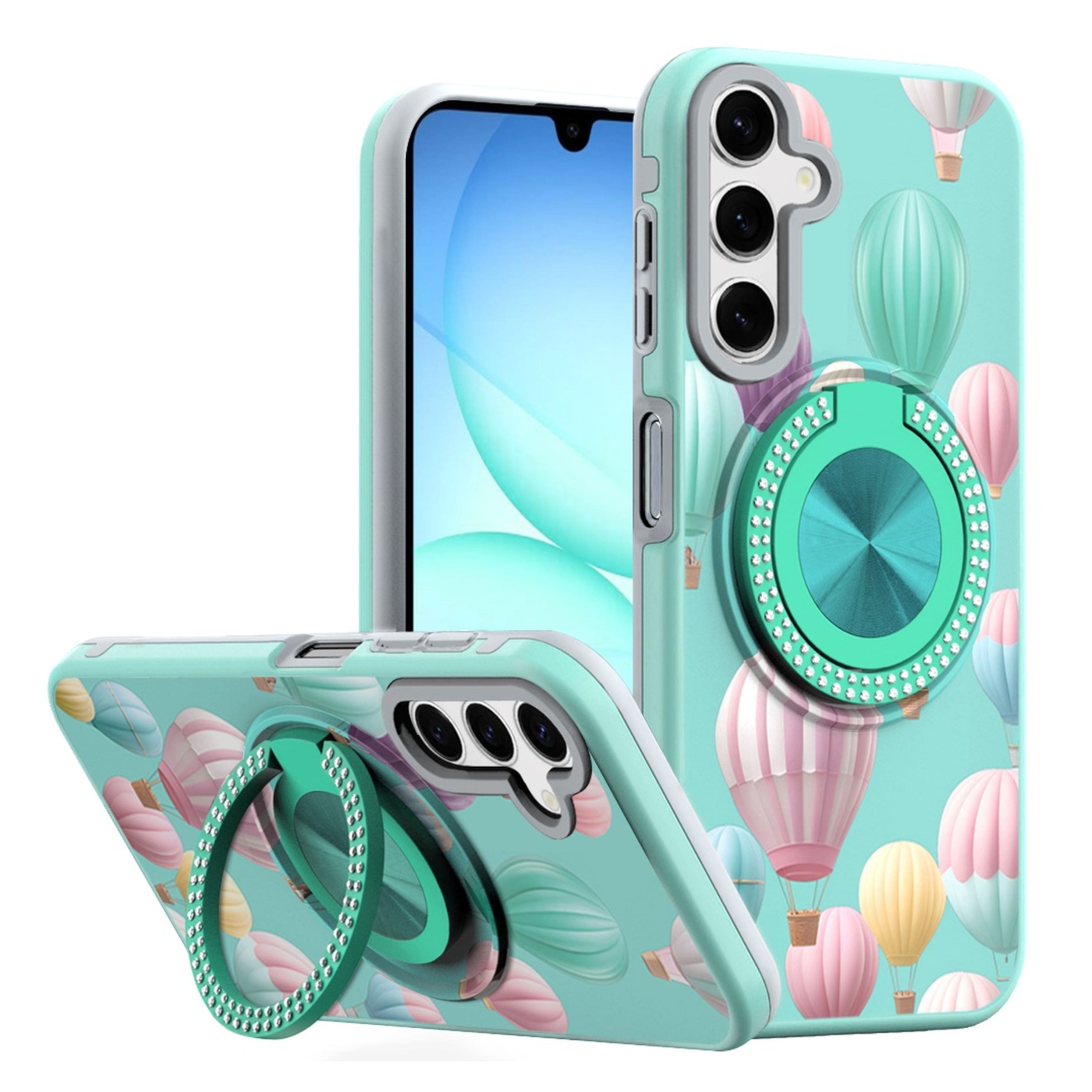 Kitcheniva - Printed Design Case With 360 Rotating Stand Tempered Glass For Samsung Galaxy A17 5G Hot Air Balloon - Multicolor price history on PriceWatchPro