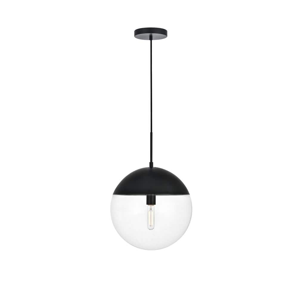 Living District - Eclipse 1 Light Black Pendant With Clear Glass - Black And Clear price history on PriceWatchPro