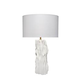 Manhattan Lane - Sery Table Lamp, Linen Shade, Textured Ceramic 31 Inch - Matte White