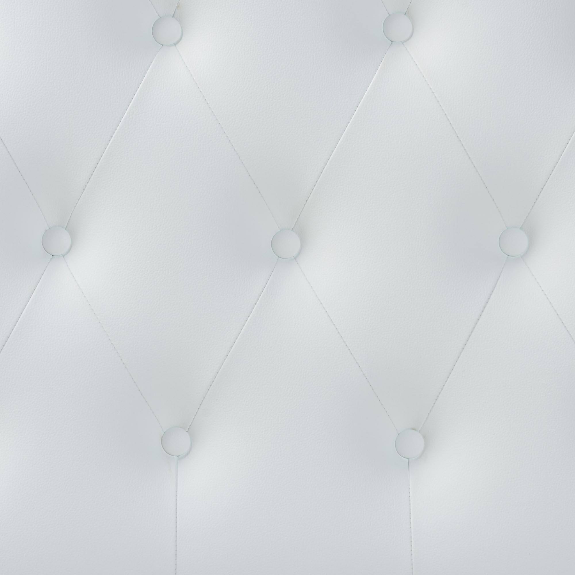 Left. Baxton Studio - Morris Modern and Contemporary Faux Leather Upholstered Button-Tufted Scalloped Twin Size Headboard - White.