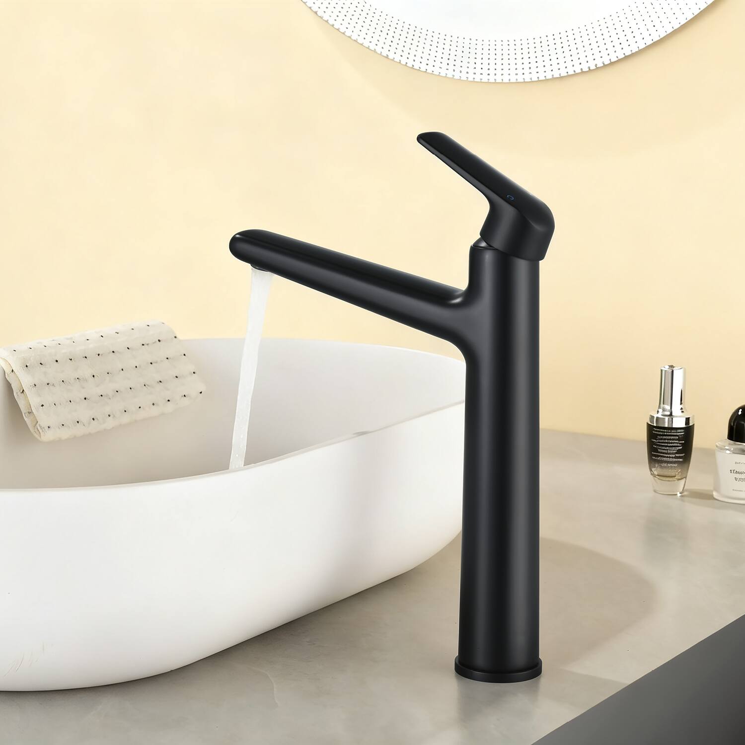 Alt View 4. Boyel Living - Matte Black Single Handle Bathroom Faucet Solid Brass 24-Inch Supply Line - Matte Black.