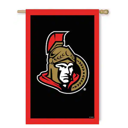 Front. Evergreen Decor - Ottawa Senators NHL 28x44 Double Sided Banner Flag - Multi.