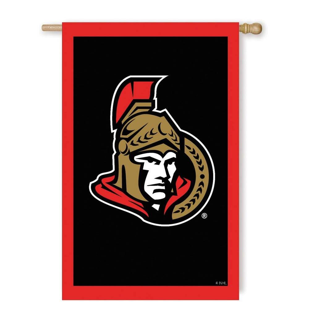Front. Evergreen Decor - Ottawa Senators NHL 28x44 Double Sided Banner Flag - Multi.