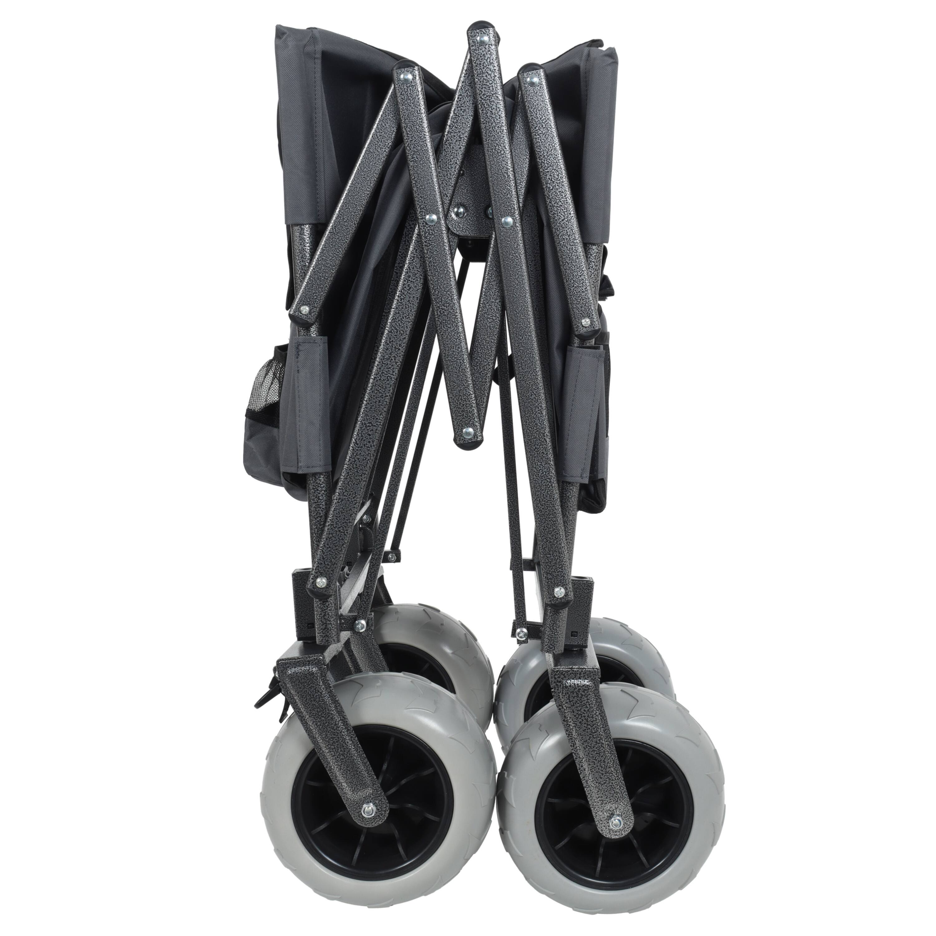 Alt View 1. Mondawe - 3-in-1 500lbs Convertible Folding Wagon Utility Carts - Bench Seat w/ 180L Capacity, All-Terrain Wheels - Gray.