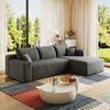 Front. Meqiodas - 95" Cloud Sectional Sofa, Comfort L Shaped Couch for Living Room,Deep Seat Corner Couch,No Assembly Required - Dark Grey.