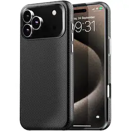 Entronix - Rugged Case for iPhone 17 Pro - Durable Anti-Slip Shockproof Cover - Black