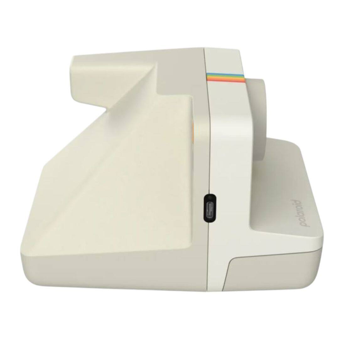 Left. Polaroid Originals - Now Generation 2 i Type Vintage White Instant Camera with Analog Design.