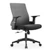 Front. LeisureMod - Brio Office Chair Ergonomic Lumbar Support Computer Chair Adjustable Desk Chair with 360 Degree Swivel and Tilt - Black.