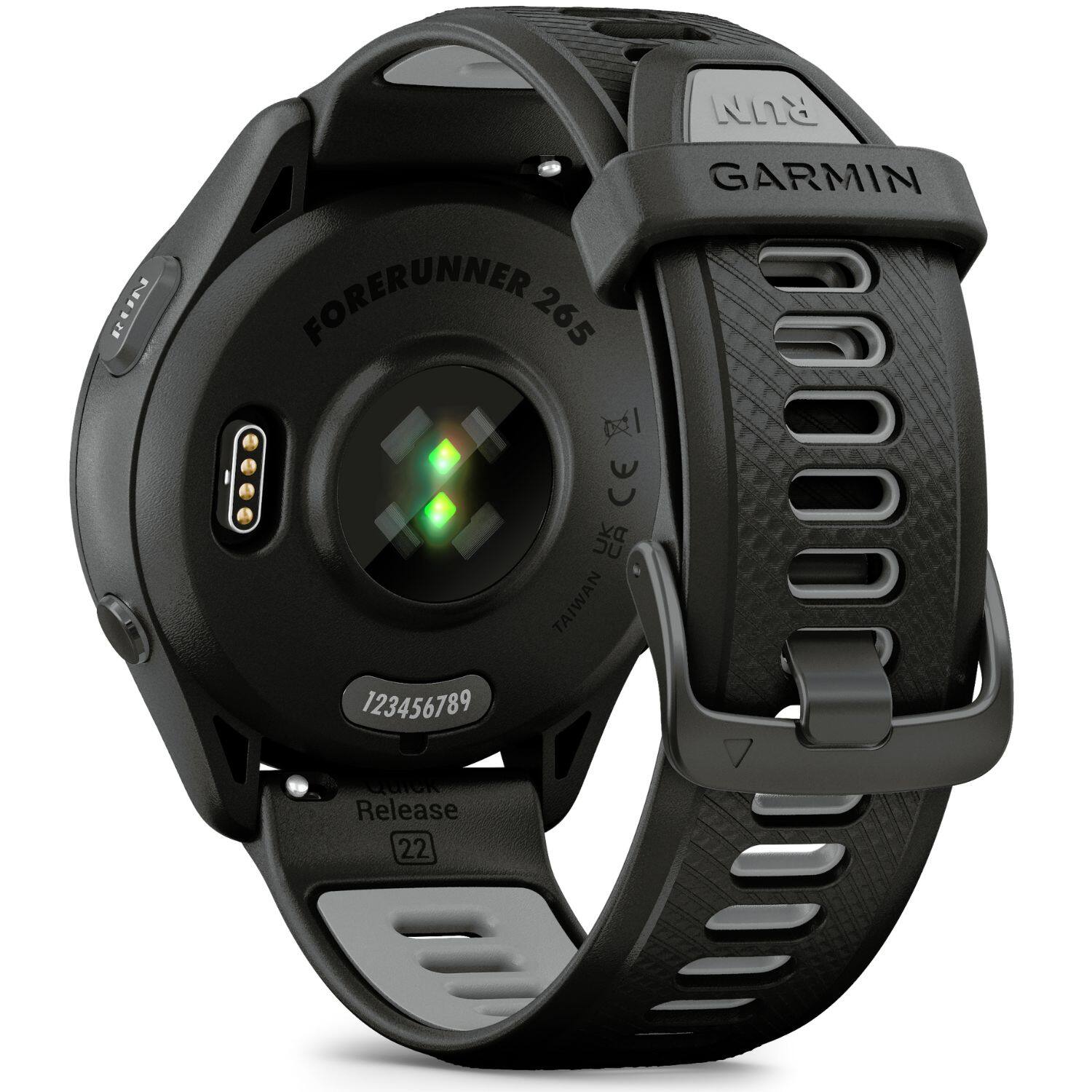 N RUN  
GARMIN FORERUNNER 265  
CEA  
TAIWAN  
123456789  
QUICK Release 22