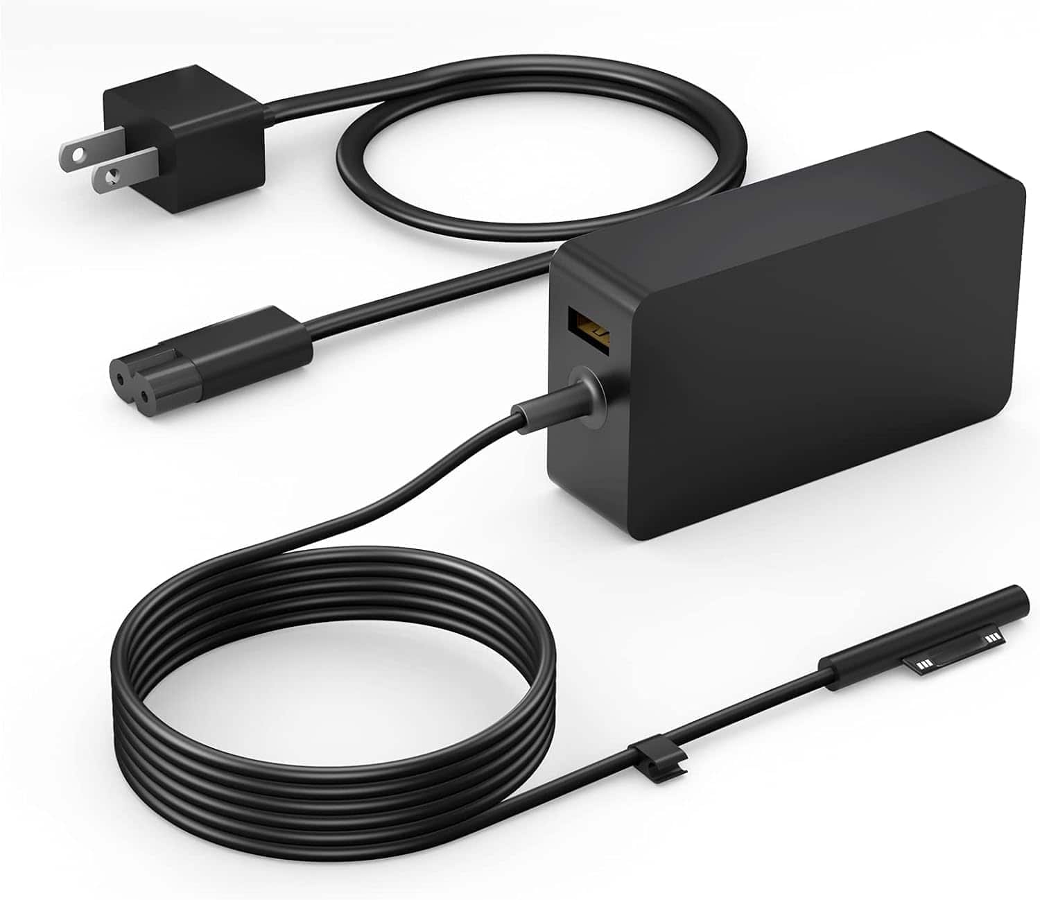 Core Tech - 65W Surface Laptop Charger for Surface Pro, Laptop, Book and Go with 8.8ft Power Cord - Black