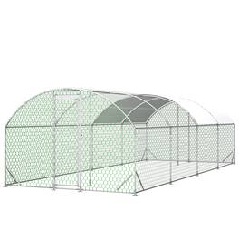Mondawe - 26ft x 9ft Large Metal Walk-in Chicken Coop with Waterproof Cover