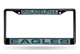 Rico Industries - Philadelphia Football Eagles Black Metal Laser Cut License Plate Frame - Multi