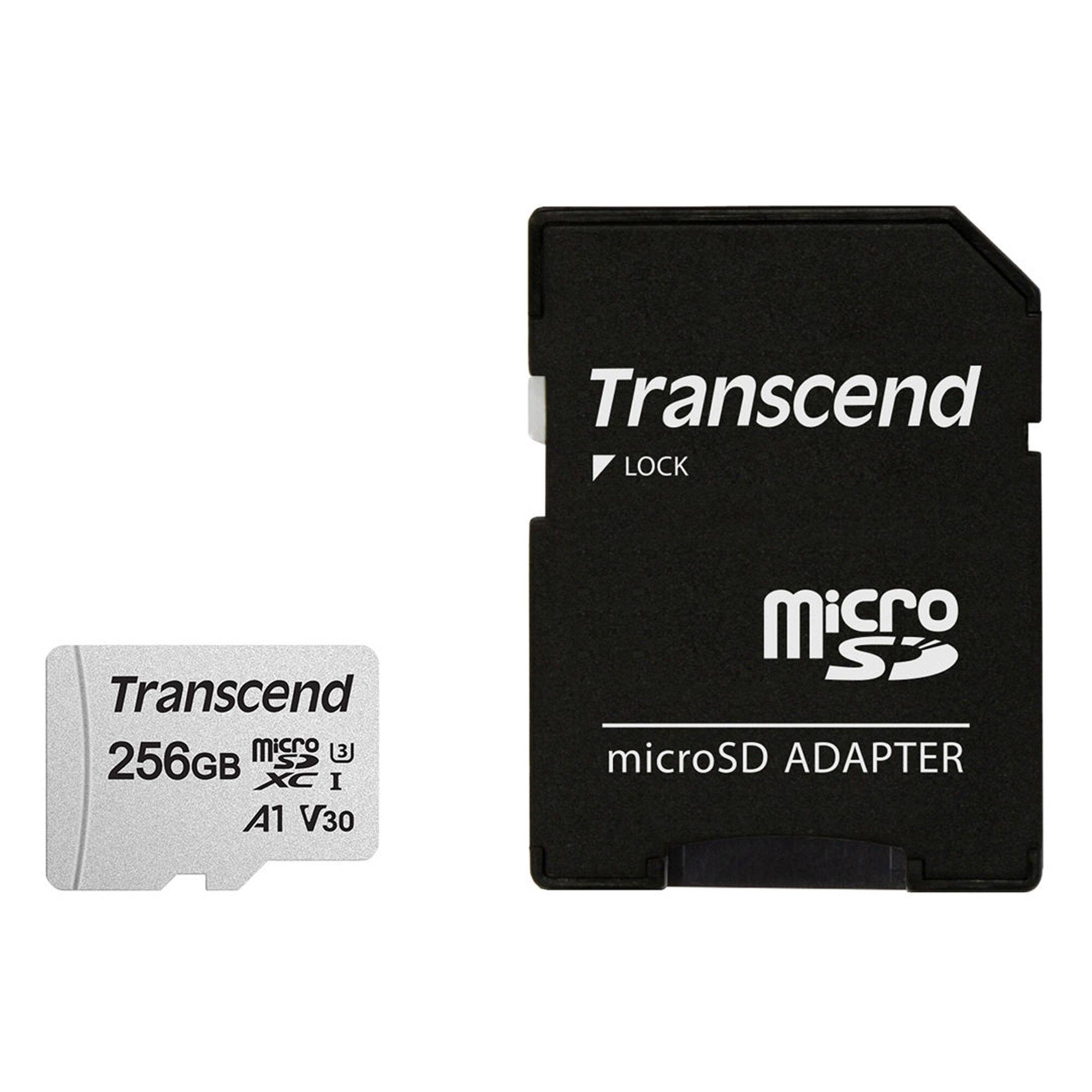 Transcend 256GB 300S UHS I microSDXC Memory Card with SD Adapter