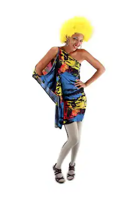 Front. Elope - Yellow Fuzzy Costume Wig Adult One Size - Yellow.