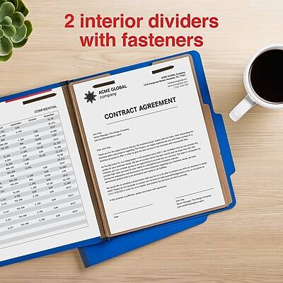 2 interior dividers with fasteners

ACME GLOBAL
CONFIDENTIAL

CONTRACT AGREEMENT